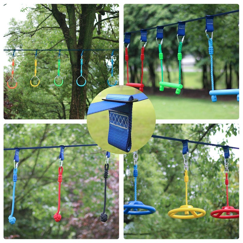 Rainbow Craft Ninja Slackline Buckle Straps - 8pc Removable Hanging Loops for Ninja Obstacle Course Training, Attaching Ninja Obstacle Accessories - Durable Buckle Straps - Blue Color - Image 4